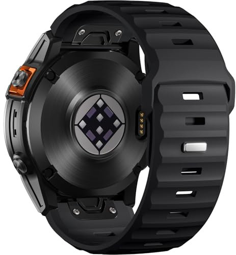 Netolo 26mm Quickfit Armband Kompatibel Mit Garmin Fenix 6X Pro, 7X, 5X, 3, HR, Instinct 2X Solar - Silikon-Ersatzband
