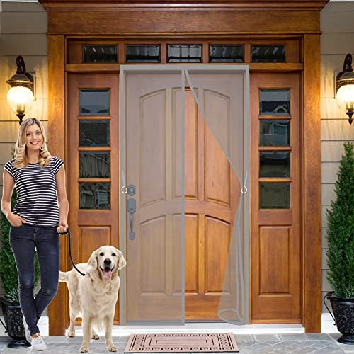 Zanzariera per gatti rinforzata, adatta per porte di dimensioni 290 x 300 cm, zanzariera magnetica con potenti magneti, zanzariera per porte francesi, per tutte le porte, senza insetti, mosche e