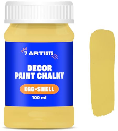 7 Artists Chalk Paint Blanc Coquille D'œuf 100 ml Peinture Chalk Paint | Craie Peinture | Peinture Bois Meuble | Vintage Paint | Chalky Paint | Peinture à la Craie | Chalky Peinture | Furniture Paint