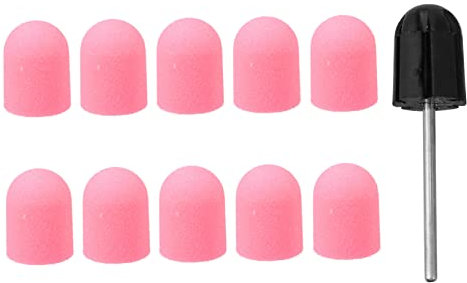HONMEET 10 Stücke Maniküre Sandkappen Nagelschleifkappen für Elektrische Nagelbohrer Strapazierfähig Hitzebeständig für Nagelpflege und Nailart