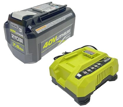 RYOBI 40V 7.5 Ah High Capacity Battery and Charger Starter Kit, OP40753-06VNM