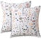 ATsense Kissenbezug 45 x 45 cm, 2 Stück - 2er Set 100% Baumwolle, Bunt Pflanzen Blumen Muster Kopfkissenbezug mit Reißverschluss, ÖkoTex Zertifiziert Super Weicher und Bequemer Kissenhülle