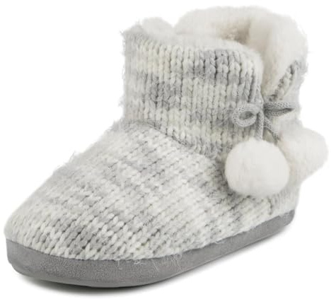 totes toasties Ladies Space Dye Knitted Boot Slippers