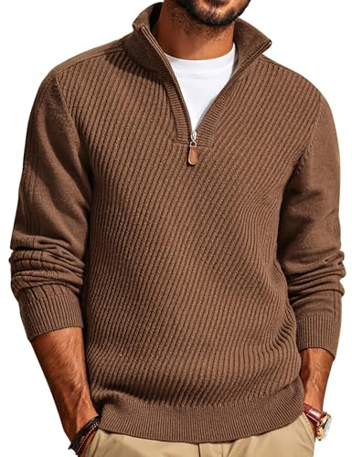 PJ PAUL JONES Herren Rollkragenpullover 1/4 Zip Troyer Pullover Langarm Strickpullover mit Turtleneck Sweater Pulli Winterpullover