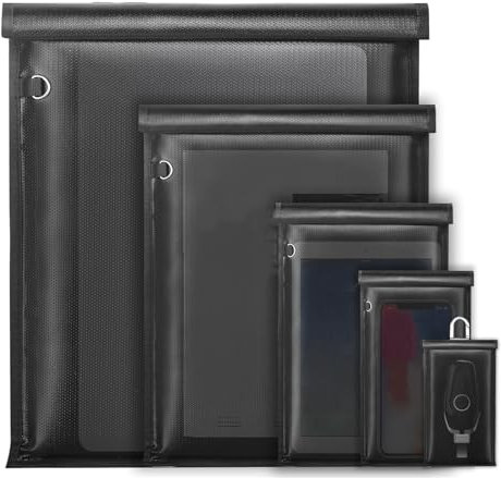 5 Faraday Taschen, wasserdichte, Feuerfeste Anti Tracking Faraday Taschen für Tablets, Signalblocker Faraday Taschen für Telefone, Autoschlüssel, Faraday Käfige,