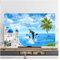 VEYACGOS Outdoor TV Cover 32 - 85 inch Decorative Hood Cover for Screen TV PC Landscape Painting(White,85 inch)