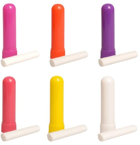 WUSJCOF 6 pièces bâtonnets de parfum pour huiles essentielles, inhalateur nasal absorbant l'humidité, bâtonnets de parfum avec mèche, inhalateur rechargeable