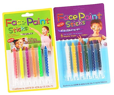 KONTONTY 12stücke Waschanlagen-freundliche Neon-wachsmalstifte Für Halloween-gesichtsbemalung Sichere Und Hautfreundliche Farben Für Kreative Kostüme Und Partys