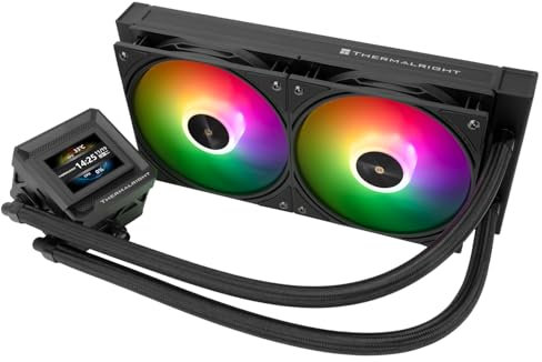 Thermalright FW SE 240 ARGB Black CPU AIO Cooler,PC 240 Specification Water Cooler System,IPS LCD Screen with 320 * 240 Resolution,for AM5,Intel LGA1700/1851,CPU Cooler Comes with 2-inch LCD Display