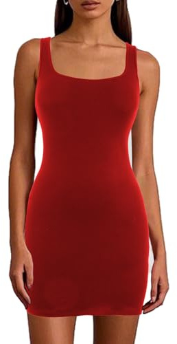 Joyshaper Robe col Carré Femme Élégant Robes Moulante Courte Robe Courte Caraco Bodycon Mini Dress