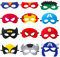 YFCHOTI Party Maske Set für Kinder, 12pcs Cartoon-Superhelden Cosplay Filzmasken, Maskenball Halbmaske für Halloween Karneval Fasching Dress-Up, Kindergeburtstag Mitgebsel Geschenk für Jungen Mädchen
