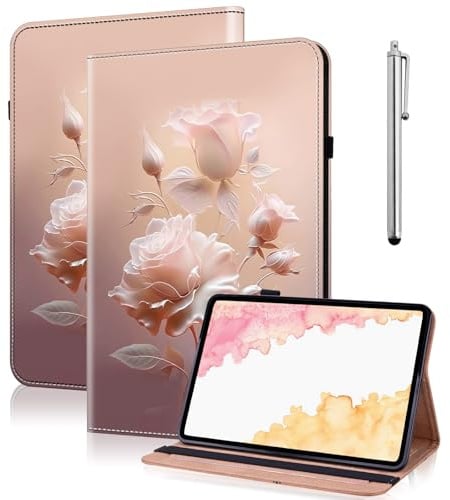 GLANDOTU Case for Samsung Galaxy Tab A6 /Tab A 10.1 2016 (SM-T580/T585) Tablet Cases, Multi-View Slim and Lightweight PU Leather Tablet Cover with Flip Stand for Samsung Tab A 10.1 2016 -Ceramic Rose