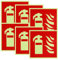 KAIYAYA 6 Pièces Panneau Extincteur Incendie 15 x 15 cm Pictogramme Extincteur Luminescence Autocollant Extincteur PVC Adhésif Résistant Plaque Extincteur D'Incendie pour Maison Bureau Chantier