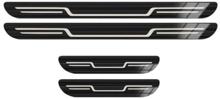 ISTOVO Edelstahl Einstiegsleisten für VW Touran II 2015-2023 2024 2025, Türschwellenabdeckung​​ Auto Türschwelle Schutz Scuff Plate Anti Kratzen Willkommenspedal Zubehör,A/Black Titanium Brushed