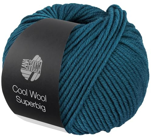LANA GROSSA Meilenweit Superbig | Pure extrafeine Merinowolle, waschmaschinenfest und filzfrei | Handstrickgarn aus 100% Schurwolle (extrafine) | 50g Wolle zum Stricken% Häkeln | 80m Garn FB 32