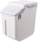 AMSLSIU Conteneur de stockage d'aliments pour animaux de compagnie en PP Base de rouleau anti-mites étanche à l'humidité Boîte à couvercle transparente scellée avec tasse à mesurer, Gris, 15 kg