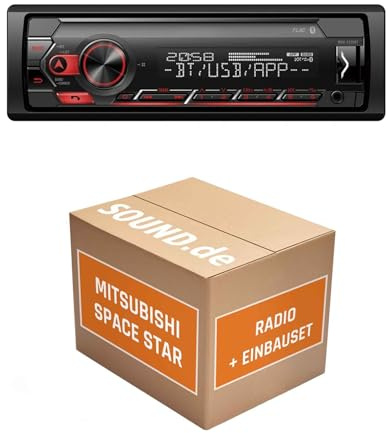 Autoradio Einbaupaket für Pioneer MVH-S320BT kompatibel mit Mitsubishi Space Star | Bluetooth USB