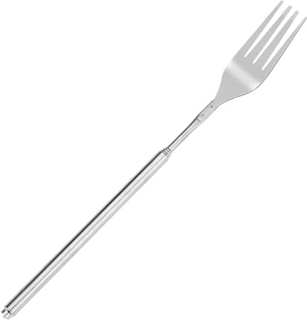 Stainless Steel Telescopic Fork Extendable Retractable Forks Adjustable 9.1 to 25.4 Inch Long Fork Durable Multipurpose Forks, Perfect for Dinner Barbecue Toasting & Pranks