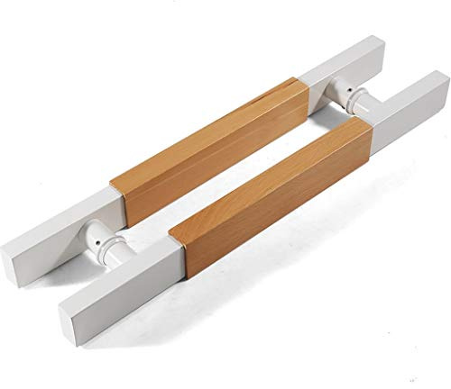 GJMSSMY Maniglia per Porta Scorrevole in Legno massello e Acciaio Inox, Maniglia per Porta Scorrevole a Tubo Quadrato, Adatta per Porte in Vetro/Legno/Porte scorrevoli a Scomparsa (Bianca