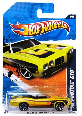 70 Pontiac GTO '11 Hot Wheels 105/244 (Yellow) Vehicle