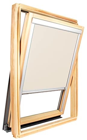 Estor para ventana de techo compatible Velux ® Ocultante liso (Beige, 608)