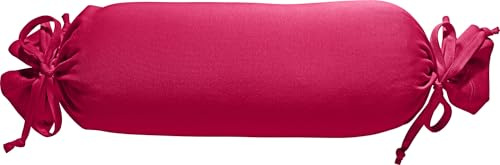 Erwin Müller Nackenrollenbezug Memmingen Interlock-Jersey rot Größe 40x15 cm Ø - formstabil, faltenfrei, anschmiegsam, mit Bindeband