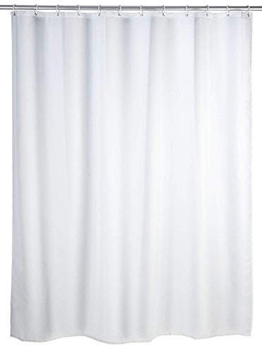 Hayrets Weißer Duschvorhang extra Breit 200x240 Überlänge für Badewanne und Dusche im Badezimmer, Badvorhang Anti-Schimmel und Wasserdicht aus Stoff 100% Polyester, Waschbar mit Vorhangringen