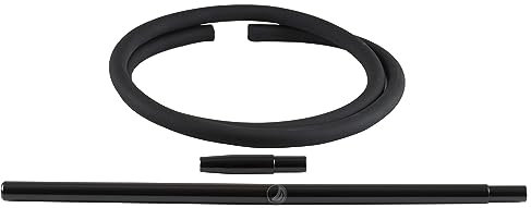 AMY Silikonschlauch-Set mit Aluminium-Mundstück, 40 cm, Shisha-Schlauch-Set Schwarz