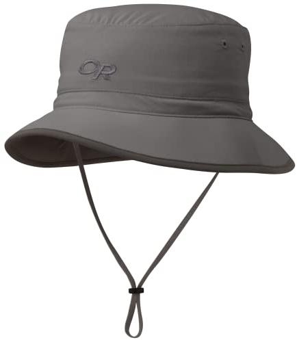 Outdoor Research Sun Bucket Hut, LSF 50+, breite Krempe, leicht, verstaubar, für Wandern, Angeln, Reisen und Outdoor-Schutz, Zinn, Größe M