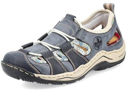Rieker Women Trainers L0561, Ladies Low-Tops,Removable Insole,Low Shoe,Street Shoes,Leisure,Sporty,Blue (Blau / 14),36 EU / 3.5 UK