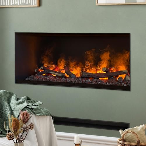 muenkel design wall fire electronic PRO - Opti-Myst Elektro-Kamin Wandeinbau – ohne Dekoholz - ohneHeizung – externer Wasseranschluß - Breite 1100 mm