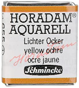 Schmincke – HORADAM® AQUARELL - feinste Künstler-Aquarellfarben, 655 Lichter Ocker, 14 655 044, 1/2 Näpfchen