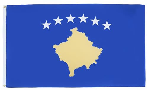 AZ FLAG - Bandera Kosovo - 90x60 cm - Bandera Kosovara 100% Poliéster Con Ojales de Metal integrados - 50g - Colores Vivos Y Resistente A La Decoloración