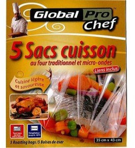 GLOBAL PLASTICS Lot de 4 Sacs de Cuisson pour Four et Micro-Ondes (4 Paquets, 20 Sacs)