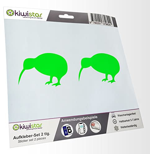 KIWISTAR - 2 x Number Plate Stickers - Kiwi - New Zealand - Number Plate Sticker - Available in 15 Colours