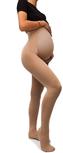 sofsy Garantiert Hautfreundliche 50 Denier Umstandsstrumpfhose Damen [Hergestellt in Italien] Strumpfhosen für Schwangere | Beige - Medium