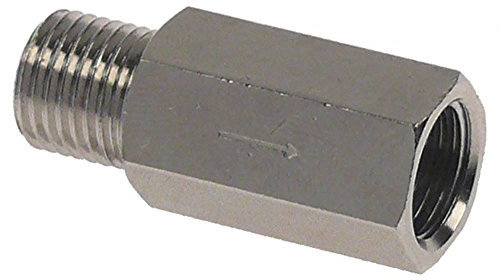 Rückschlagventil Ausgang 1/4' Eingang 1/4' Länge 40mm Edelstahl AG IG