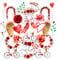 Navy Peony Sticker-Set Rote Rosen und Herzen (28 Stück) - Romantische Hochzeits-Aufkleber für Gästebücher und Fotoalben | Mit dem Thema Liebe für Scrapbooks und Geschenke