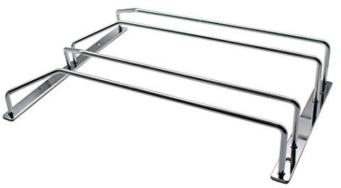 Abcsea 24 cm Support de Verre à vin Chrome, Porte-Verre à vin, Porte-Verres Suspendu sous Le Placard, 1PCS (2 rangées)