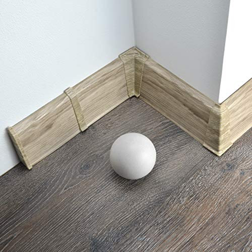 [DQ-PP] 1 x angolo esterno 70 mm PVC rovere Husky laminato battiscopa in plastica PVC laminato decorativo battiscopa