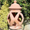 Lanterna Rombo Terracotta (alta 36 cm, diametro 20 cm) da esterno 100% made in Italy lavorato a mano al tornio