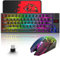 ZIYOU LANG Wireless Keyboard and Mouse Combo, 2.4 GHz Wireless with USB-Receiver, Portable Mute Mouse, Multimedia Keys, Long Battery Life, PC/Laptop, Rechargeable RGB LED Backlit Keyboard - Black