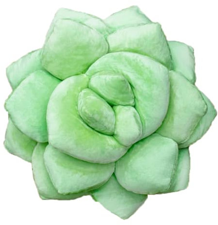 Green Philosophy Co. Sukkulente Kaktus-Dekokissen für Grün- oder Gartenliebhaber, Grünes Kinderzimmer, Wohnzimmer, Akzente, 3D-Form, um Ihre Lebensgröße, üppiges Terrarium zu kreieren, Salbeigrün