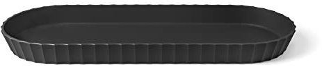 BLIMPLUS Vassoio ovale di Design Minerva 37,5x15cm nero opaco (Carbon) in plastica 100% riciclabile, Non Tossico, Lavabile in Lavastoviglie, per Aperitivi, Formaggi, Colazione, adatto al Microonde