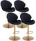 chairus 4er Set Drehbarer Barhocker aus Samt Hohe Hocker Höhenverstellbar Barstuhl Ohne Arme Küchenstühle mit Fußstütze (Schwarz(Samt)-4)