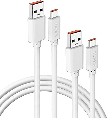 6A Fast Charging 2-Pack 3.3ft USB-C to USB-A Charger Cable, 66W QC5.0 Compatible with Laptop/Tablet/Phone