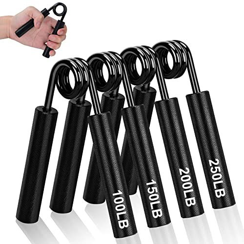 COVVY Griffkraft Trainer Set,100/150/200/250LBS Handgriff Trainer,rutschfester Metall unterarmtrainer Hand Grip Strength,Fingerverstärker, fingertrainer für Muskelaufbau Training