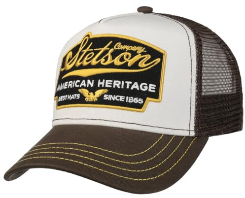 Stetson American Heritage Trucker Cap Basecap Baseballcap Meshcap Snapback Truckercap dunkelbraun One Size Small
