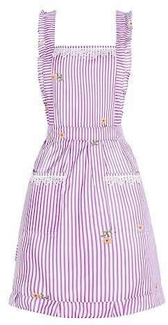 Lustige Schürzen für Frauen mit Taschen, Küche, Kochen, Grillen, Grillen, niedliche Kochschürze, Muttertag, Geburtstag, Geschenke für Frauen, Pink/gestreift, Medium