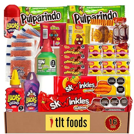 TLT FOODS Lote Dulces Mexicanos – Pack Variedad Chuches Mexicanas Picantes Para Regalar, Mix Surtido Golosinas Caramelos, Candy Box Snacks Mexico, Chamoy, Pelon Pelo Rico, Pulparindo, Tamarindo